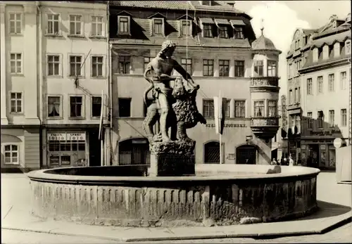 Ak Gera in Thüringen, Markt, Simsonbrunnen