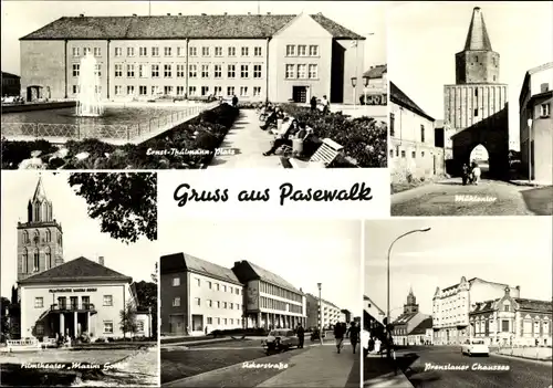 Ak Pasewalk in Mecklenburg Vorpommern, Mühlentor, Prenzlauer Chaussee, Filmtheater Maxim Gorki