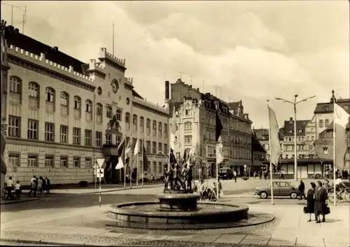 Ak Zwickau in Sachsen, Hauptmarkt mit Kinderbrunnen und Rathaus, 850 Jahre Zwickau