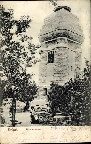 Ak Erfurt in Thüringen, Bismarckturm, Außenansicht