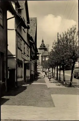 Ak Stadtlengsfeld im Wartburgkreis, Blick in die Marktstraße, Kirchturm