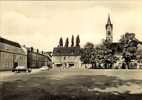 Ak Roßlau an der Elbe Sachsen Anhalt, Marktplatz, Autos