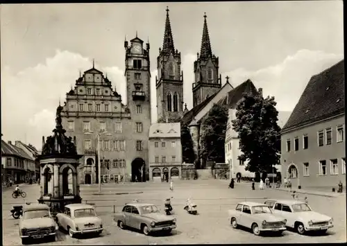 Ak Oschatz in Sachsen, Platz der Deutsch-Sowjetischen Freundschaft, Autos