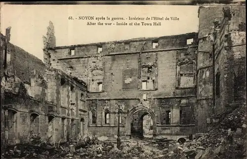Ak Noyon Oise, Noyon apres la guerre, Hotel de Ville