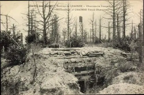 Ak Craonne Aisne, Chemin des Dames, Observatoire Francais