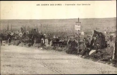 Ak Craonnelle Aisne, Chemin des Dames,  Vue generale