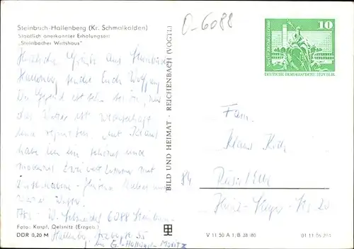 Ak Steinbach Hallenberg Thüringen, Steinbacher Wirtshaus