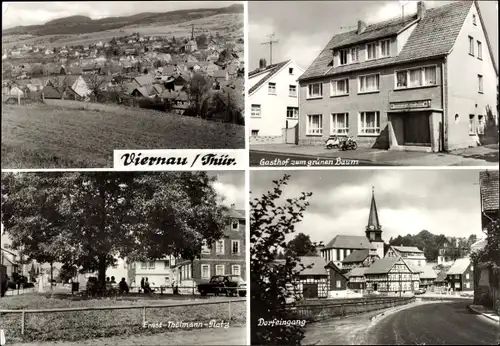 Ak Viernau Steinbach Hallenberg im Thüringer Wald, Gasthof zum grünen Baum, Ernst Thälmann Platz