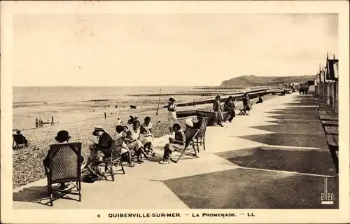 Ak Quiberville sur Mer Seine Maritime, vue de la Promenade