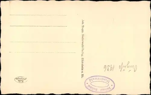 Ak Rüdesheim am Rhein, Niederwald Nationaldenkmal, Statue