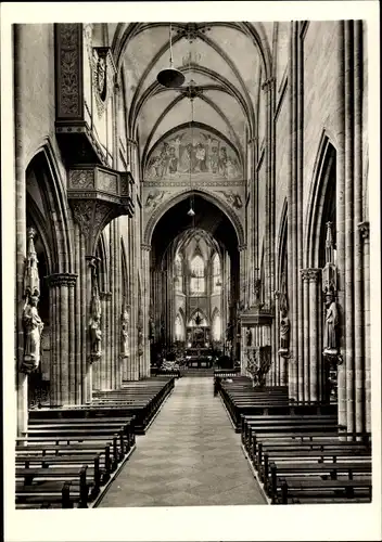 Ak Freiburg im Breisgau, Münster, Innenansicht, Altar