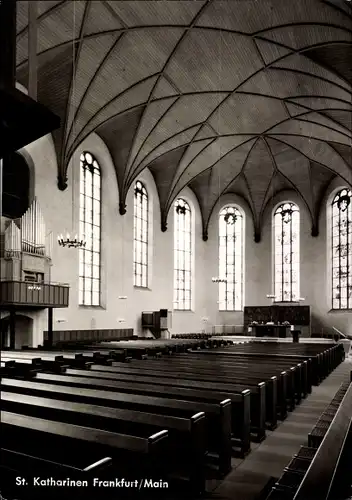 Ak Frankfurt am Main, St. Katharinen, Innenansicht, Altar
