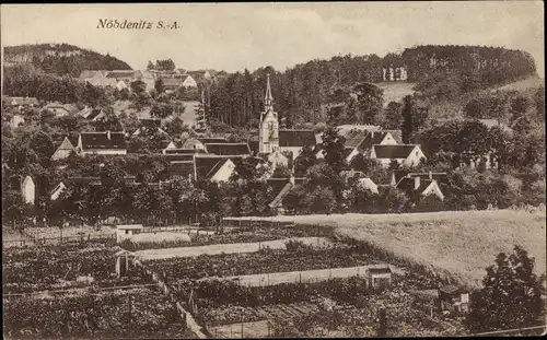 Ak Nöbdenitz Altenburger Land, Kirche, Wohnhäuser, Gärten