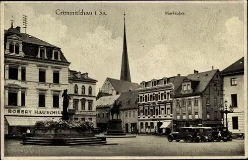 Ak Crimmitschau in Sachsen, Marktplatz