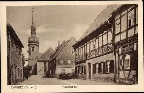 Ak Zwönitz im Erzgebirge Sachsen, Kirchstraße