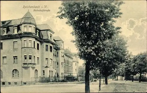 Ak Reichenbach im Vogtland, Bahnhofstraße
