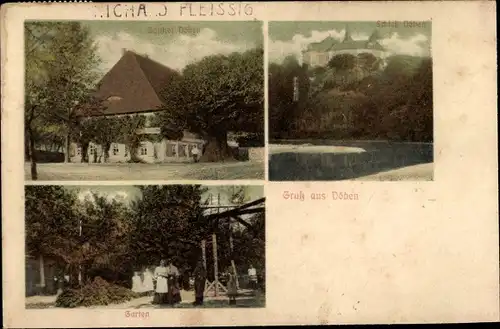 Ak Döben  Grimma, Gasthof, Schloß