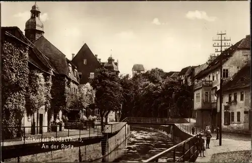 Ak Stadtroda Thüringen, Partie an der Roda, Uferpartie