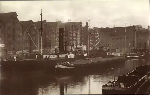 Ak Kaliningrad Königsberg Ostpreußen, Hundegatt, Hafen, Speicherhäuser