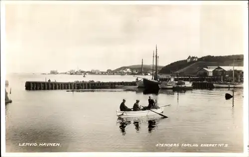 Foto Ak Lemvig Dänemark, Havnen, Hafen, Ruderboot