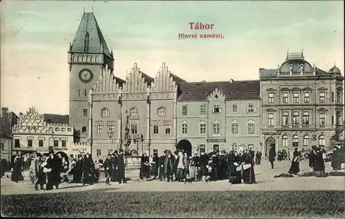 Ak Tábor Südböhmen, Hlavni namesti, Platz