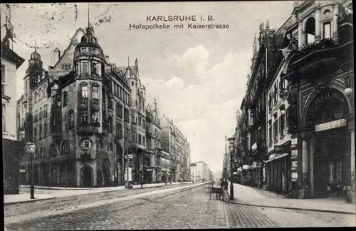 Ak Karlsruhe in Baden, Hofapotheke, Kaiserstraße