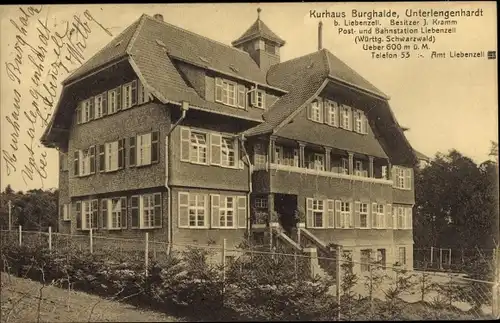 Ak Unterlengenhardt Bad Liebenzell im Schwarzwald, Kurhaus Burghalde