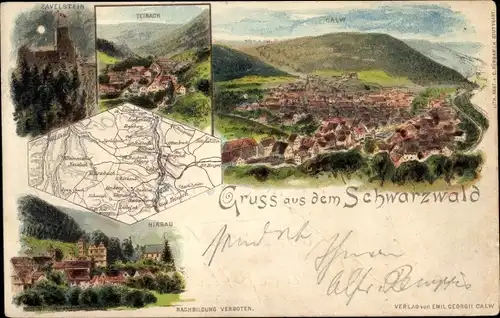 Litho Calw im Nordschwarzwald, Teinach, Zavelstein, Hirsau