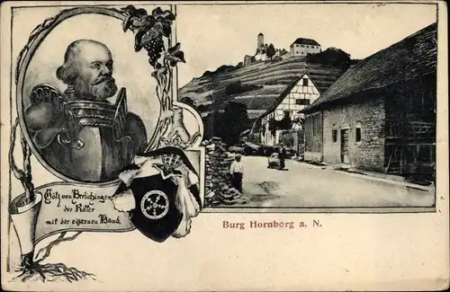 Ak Neckarzimmern in Baden Württemberg, Burg Hornberg, Ritter Götz von Berlichingen