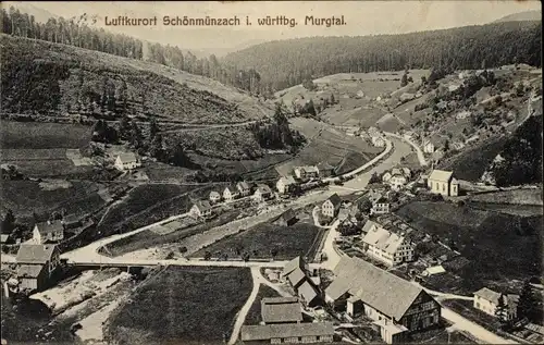 Ak Schönmünzach im Murgtal Baiersbronn im Schwarzwald, Panorama