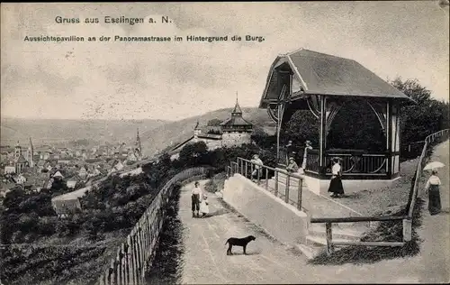 Ak Esslingen am Neckar, Aussichtspavillon an der Panoramastraße