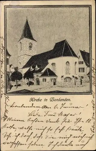 Ak Bonlanden Filderstadt in Württemberg, Kirche