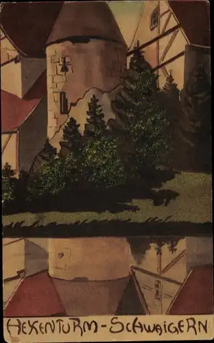 Künstler Ak Schwaigern in Württemberg, Hexenturm