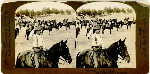 Stereo Foto Sabre Drill, US Cavalry