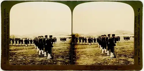 Stereo Foto Tokio Tokyo Japan, Drilling, japanische Armee