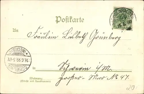 Litho Sachsenhausen in Thüringen, Schulhaus, Gasthof, Flussfahrzeug Vers. Gesellschaft, Post