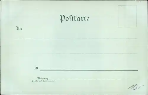 Mondschein Litho Roßwein im Mittelsächsischen Bergland, Totalansicht, Rathaus, Postgebäude