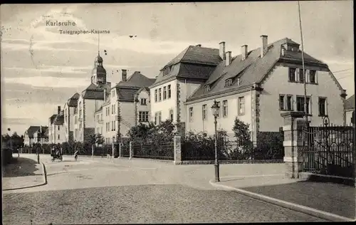 Ak Karlsruhe Baden Württemberg, Telegraphen Kaserne