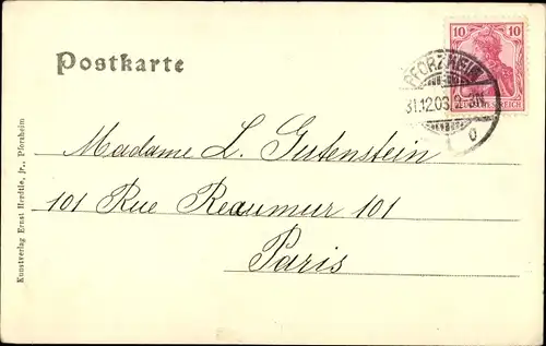 Ak Pforzheim im Schwarzwald, Rathaus, Saalbau, Kupferhammer, Wasserturm, Jahreszahl 1904