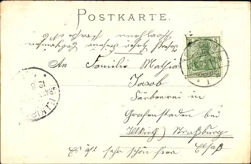 Präge Wappen Passepartout Litho Pforzheim im Schwarzwald, Totalansicht