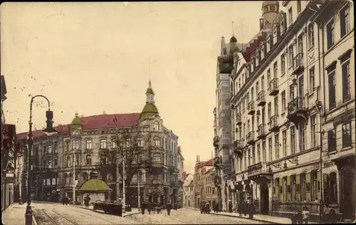 Ak Pforzheim im Schwarzwald, Leopoldplatz, Hotel Post