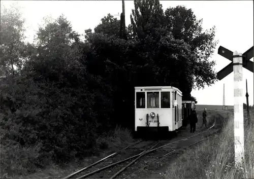 Foto Belgische Straßenbahn, Andreaskreuz, Gleise