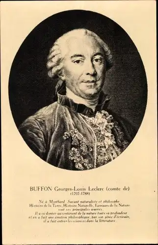 Ak Naturforscher Georges-Louis Leclerc de Buffon, Portrait