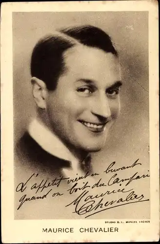 Ak Schauspieler und Sänger Maurice Chevalier, Portrait