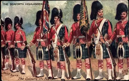 Künstler Ak Payne, Harry, The Colours, The Seaforth Highlanders, Uniformen, Kilts