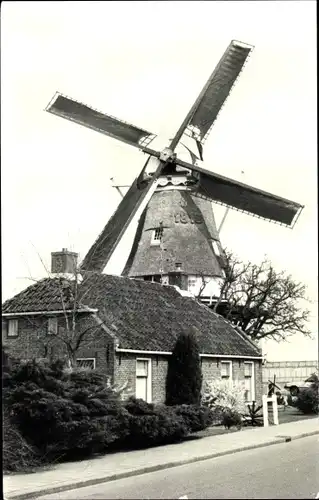 Ak Zandeweer Groningen, Korenmolen Windlust, Windmühle