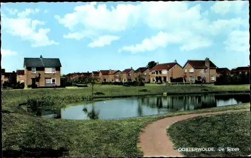 Ak Oosterwolde Oldebroek Gelderland, De Elzen, See, Wohngebiet, Häuser