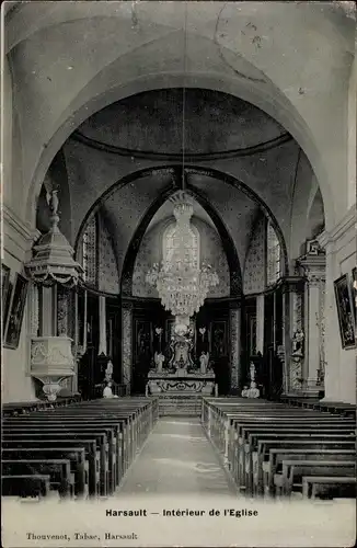 Ak Harsault Vosges, Kirche, Innenansicht, Interieur de l'Eglise