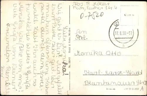 Ak Peitz in Brandenburg, Die Kirche von der Straße gesehen, Wohngebäude
