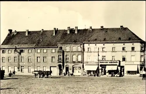 Ak Stavenhagen, Markt, Geschäfte, Kutsche